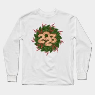 2023 Merry Christmas Wreath Long Sleeve T-Shirt